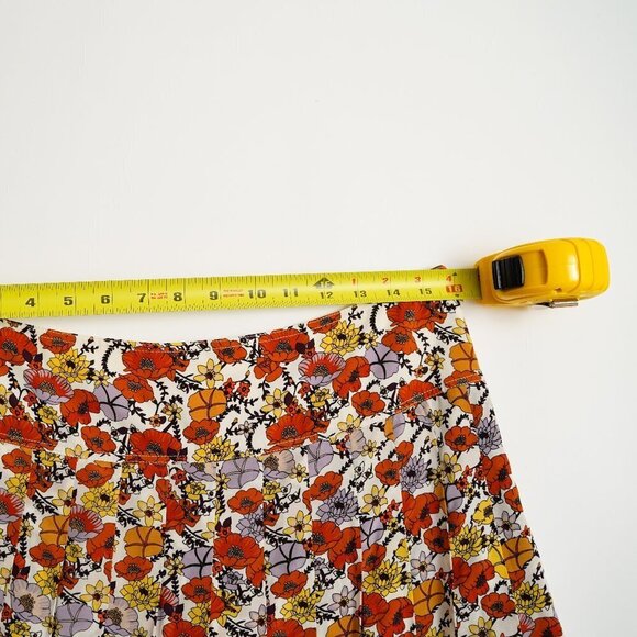 NWT Tory Burch Silk Printed Pleaded Skirt "Ivory Blossom Ditsy" - Picture 9 of 10